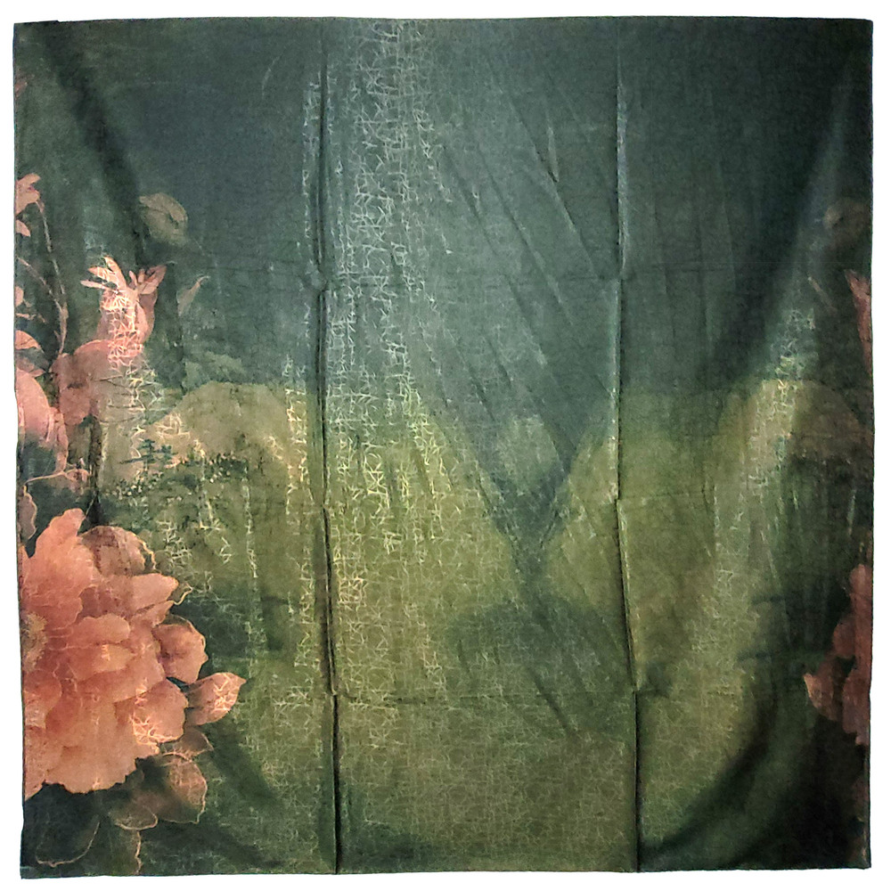 NWT Double Sided Silk Scarf 52"x52" Large Square Shawl Wrap XiangYunSha 3642 - Picture 3 of 10